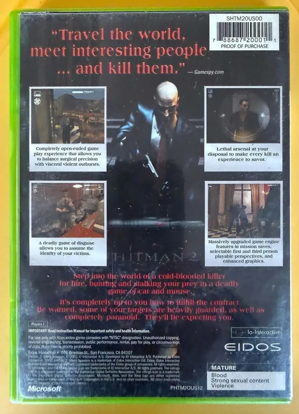 Hitman 2: Silent Assassin Xbox Video Game